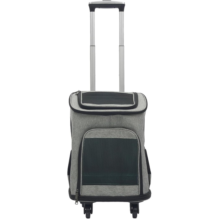 Складаний рюкзак для собак та котів Soudesileim 2-в-1 з візком, до 9 кг, сірий, 34x28x44 см