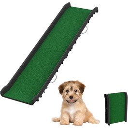 Рампа для собак з штучним газоном, складана, для автомобіля, 156 x 40 см, до 90 кг, зелена