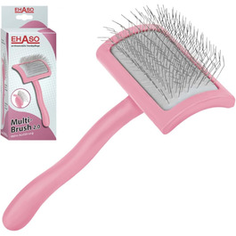 Преміум щітка для собак EHASO Multibrush, середня, рожева – універсальна для всіх типів шерсті, безболісне видалення випавшого волосся