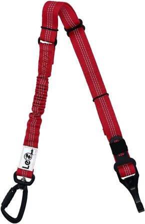 Автомобільний повідок для собак LeoPets: безпечний, регульований, для всіх розмірів (30-90 см), з карабіном та світловідбиваючими елементами (червоний)