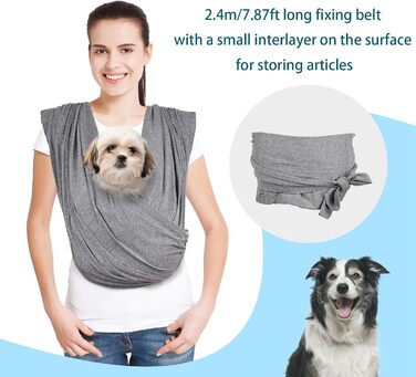 Сумка-переноска для собак, рюкзак для собак маленьких порід, сірий, 0-6,8 кг