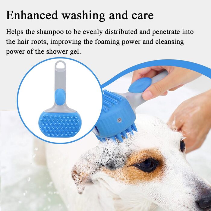 Парфумерна щітка для котів - щітка для домашніх тварин з парою, двосторонній захист від ковтунів, масажна щітка, м'яке очищення для коротко- та довгошерстих тварин, блакитна