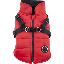 Водонепроникний теплий зимовий одяг для собак Пуппія - червоний, розмір M, з нашийником
