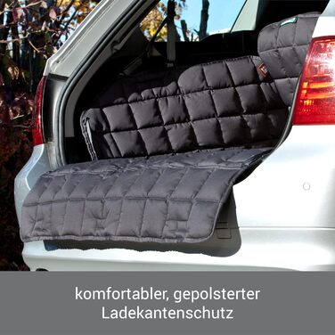 Захист для багажника автомобіля Doctor Bark для собак з захистом краю вантажного люка, миючий та без запаху, комфортний захист з усіх боків для SUV, універсалів та мінівенів (Розмір S/M - 80x100 см/Сірий)