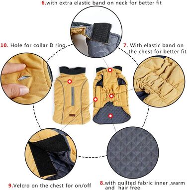 Зимовий теплий одяг для собак - куртка, жилетка, 7 розмірів для маленьких, середніх, великих та гігантських собак, вітронепроникний костюм, одяг для домашніх тварин (M, ЗЕЛЕНИЙ)