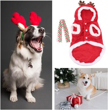 Костюм для собаки/кішки Holibanna на Новий Рік: олень, тепла жилетка, розмір XL