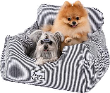 Автокрісло для собак Petpela з безпечним ременем, м'яке, водонепроникне, антиковзаюче, сіре (Джинсовий синій)