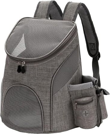 Сумка-переноска для котів та собак Lucang з блискавкою, верхня відкривання, подвійна плечова та ручка, легка, розкладається, для перенесення тварин (чорний/червоний, сірий S)