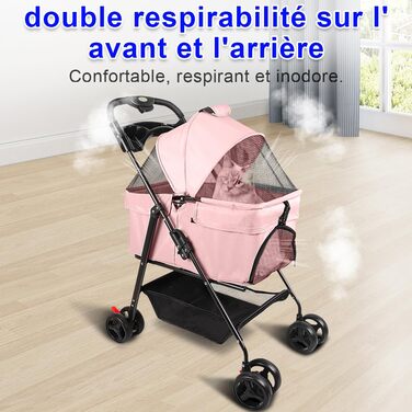 Візок для собак та котів OHMG Hundebuggy: компактний, складаний, до 25 кг, з сіткою та тримачем для напоїв (50 x 65 x 99 см)