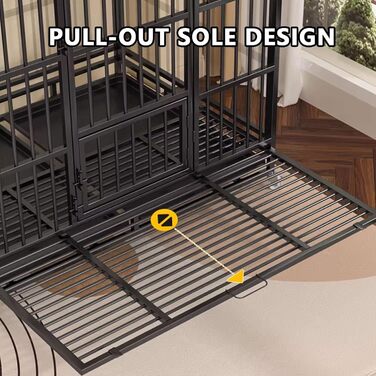 Клітка для собак Gitterbox: складана, на колесах, з маленькою дверцятами (77x55x76 см, чорний)