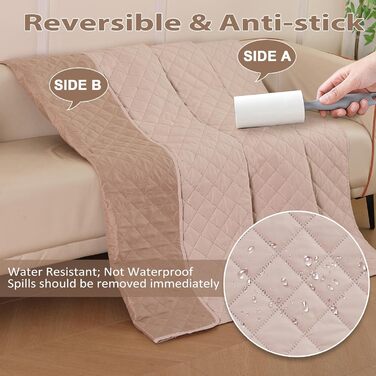 Водонепроникний килимок для собак на диван, ліжко та в авто - котячий килимок, захист дивану/ліжка від подряпин, двосторонній, миючий, ідеальний для великих/маленьких собак (Рожевий, 203x152 см)