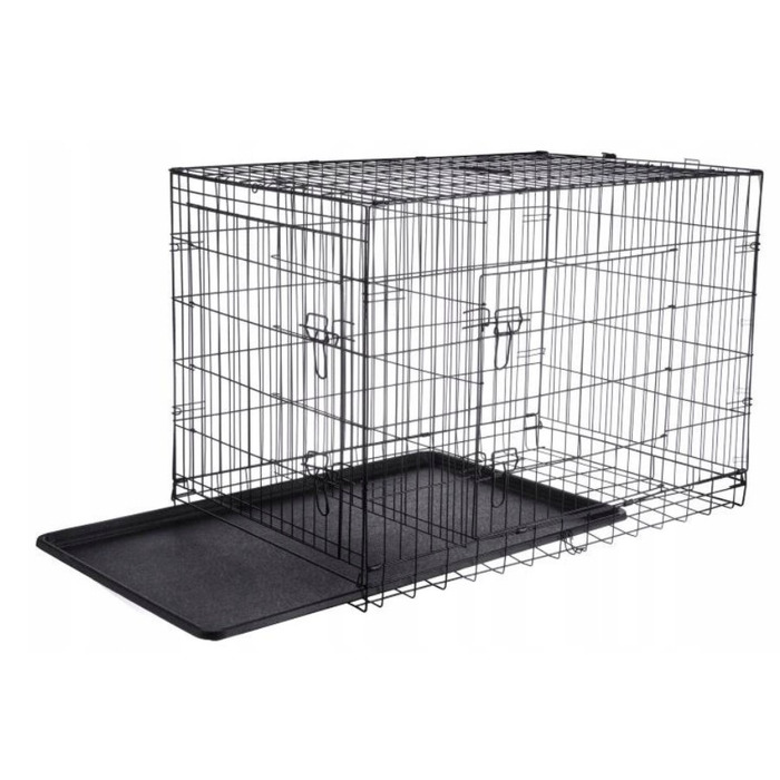 Металевий транспортний клітка-вольєр для собак Anytech, 121x74x82 см, розмір XXXXL