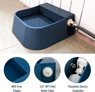 Автоматична годівниця для води для собак та котів з поплавком. Миска для води для тварин, підходить для собак, котів, кроликів, курей.