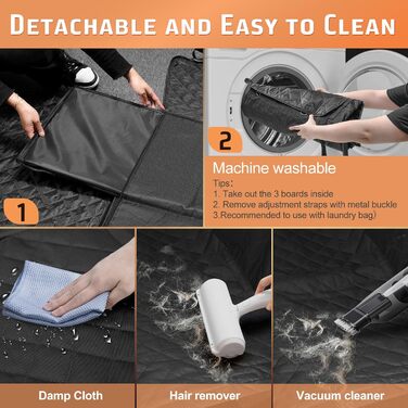 Накладна на сидіння автомобіля для собак Gimars, 157x137 см, велика, зносостійка, водовідштовхувальна, універсальна, з передньою кришкою та оглядовим вікном (чорний&оранжевий)