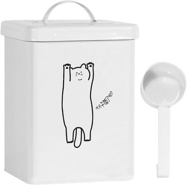 Контейнер для зберігання корму для тварин 5л з ложкою та кришкою | Декоративний контейнер для котячого корму, для собак, сухих кормів, ласощів, рису або борошна