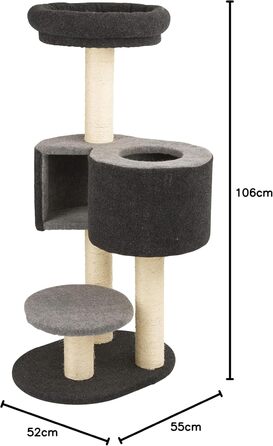 Дряпка для котів Kerbl Fridolin з фетру, сірого кольору, розмір до 55x52x106 см