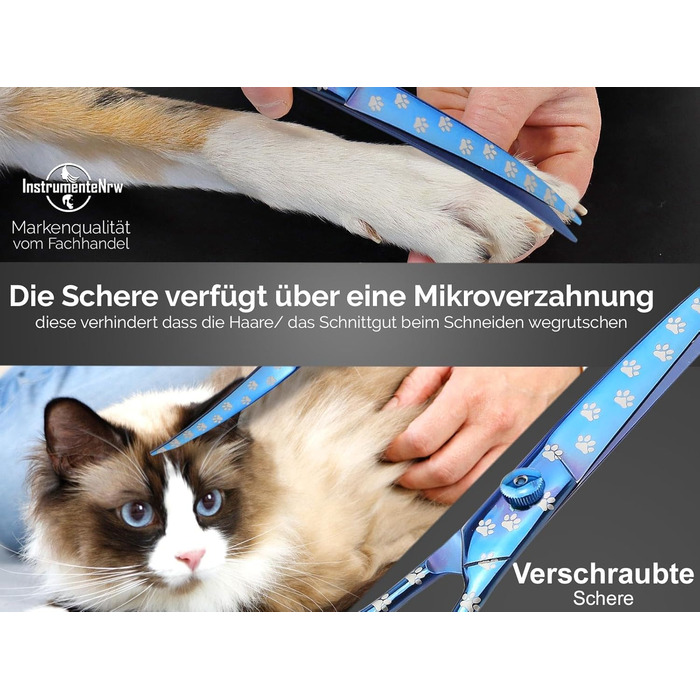 Ножиці для грумінгу собак Profi Fellschere з титановим покриттям, мікрозубчасті, 20,32 см