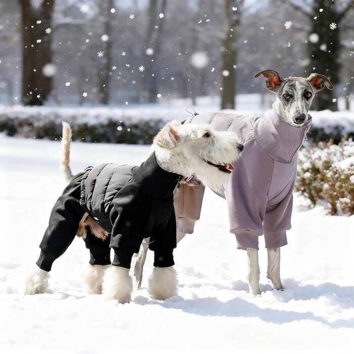 Зимовий теплий куртка для собак з отвором для повідка. Вітростійкий зимовий одяг для маленьких, середніх та великих собак (25N016 Білий, XL)