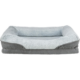 Ортопедичне ліжко для собак TRIXIE Vital Lino, сірий колір, 110 x 75 см. З Memory Foam, для літніх собак, суглобова підтримка. Артикул: 374052