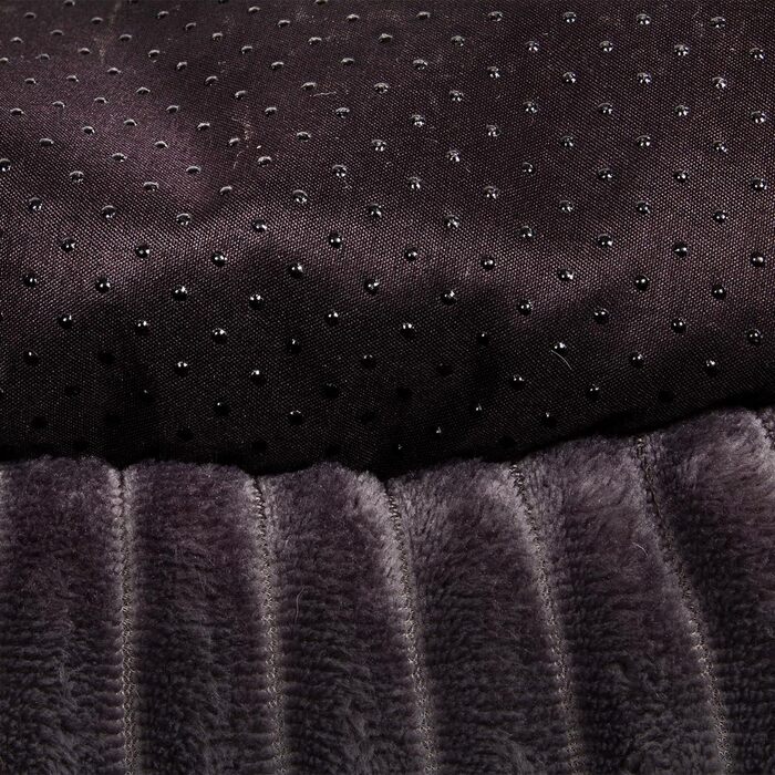 Корзина для собак Wallace & Jones Cameron, середнього розміру, овальна, пухнаста, антиковзаюча, антрацит-бежева, розмір M, 75 x 55 x 20 см