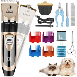 Машинка для стрижки собак без дроту Gooad – тиха, акумуляторна, для густого хутра та домашніх тварин Gold