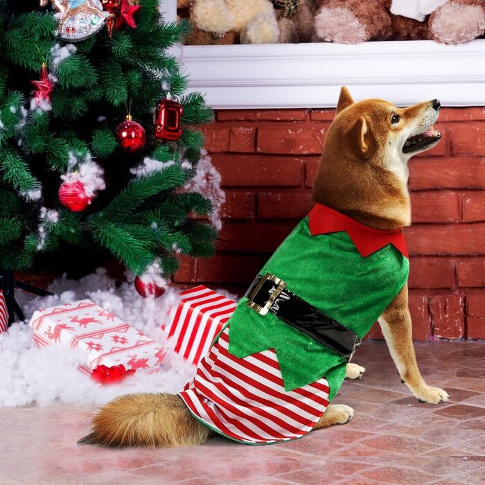 Костюм для собак на Різдво Idepet з іграшкою-тросом та світлодіодами, карнавальний костюм для собак та котів, XX-Large
