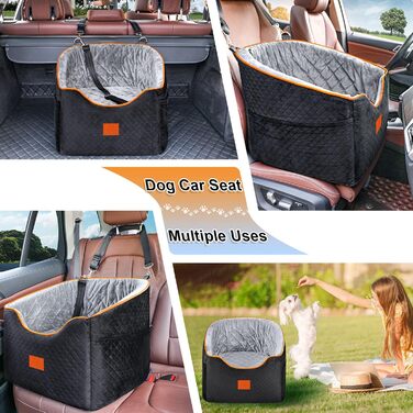 Автокрісло для маленьких собак з Memory Foam до 15,9 кг, підвищене, безпечне, знімний та праний чохол