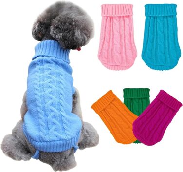 Зимовий пуловер для собак, тепла одяг для маленьких собак, цуценят, котів. Пуловер з трикотажу, підходить для такс, чихуахуа, шнауцерів (зелений, розмір S (8) 2–2,5 кг)