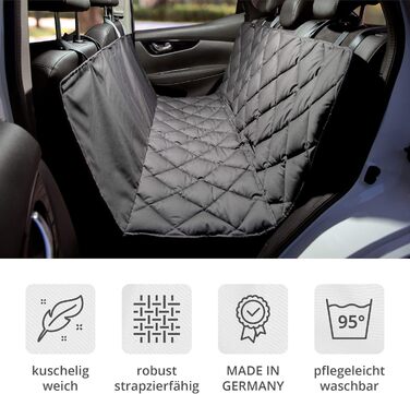 Кришка для автосидіння для собак Pointer, 125 см, сіра - захист заднього сидіння, водонепроникна, миється до 95°C