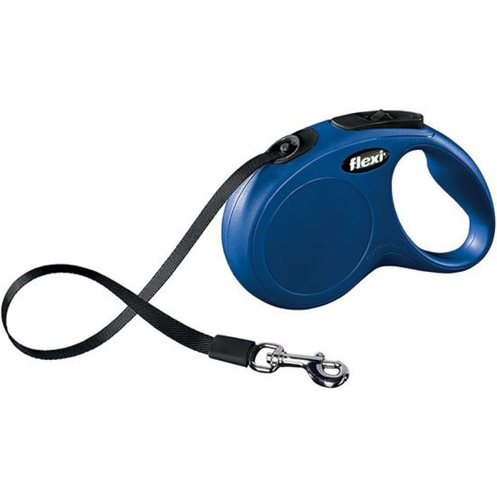 Рулетка для собак Flexi New Classic M, 5 м, до 25 кг, синя