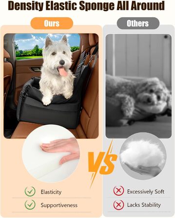 Автокрісло для собак, підвищувач для собак, автокрісло з підсумками, повідком, для тварин до 13,6 кг, шкіряне покриття