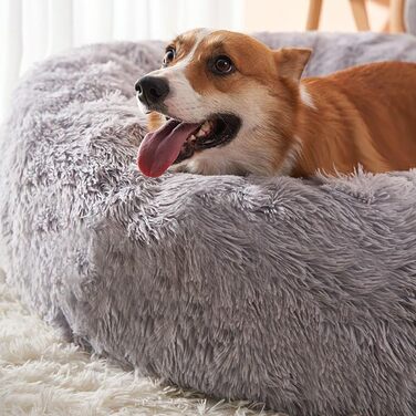 М'яке ліжко для собак, котів, великих, середніх та маленьких собак. Практичне, миється. Білий колір (80см, світло-сірий)