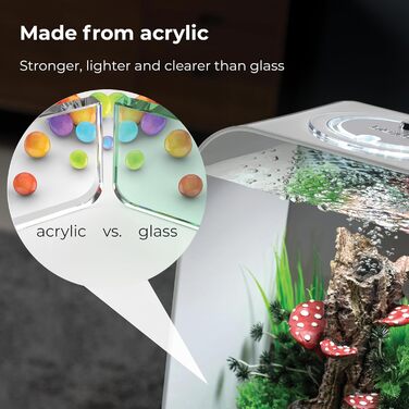 Акваріум biOrb LIFE 15 LED, 15 л з фільтром, LED-підсвіткою, керамічним дном, акриловий, білий, сучасний дизайн