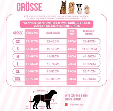 Комбінезон для собак після операції, дихаючий, для захисту задніх лап, рожевий. Підходить для собак маленьких, середніх та великих порід, для кобелів та сук. Розміри: XS (довжина спини 27-32 см, довжина лап 15 см), S (довжина спини 33-38 см, довжина лап 1