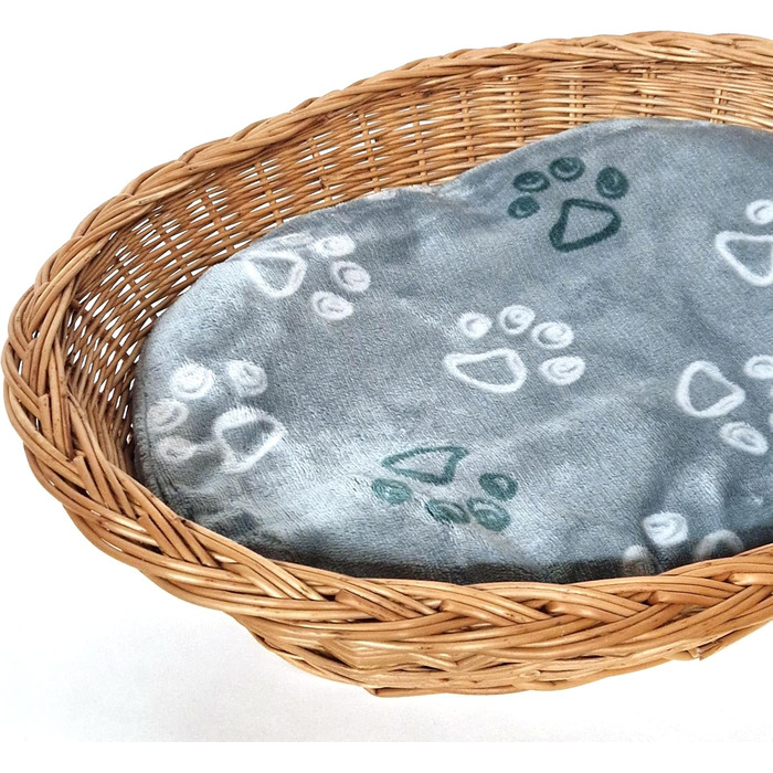 Корзина для собак Tigana з плетінням з лози, з подушкою, 70 см, натуральний колір