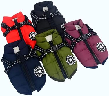 Водонепроникний зимовий одяг для собак, тепла жилетка з інтегрованим шлейкою та світловідбивачами, розмір L + ласощі