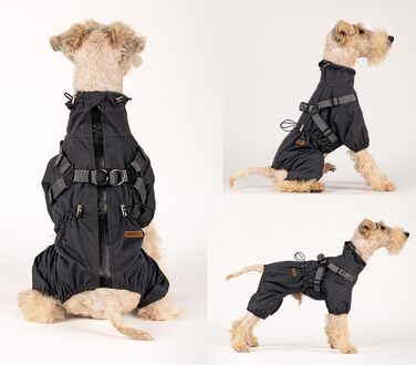 Водонепроникний комплект для собак BT Bear: жилет, дощовик, жилетка, XL, чорний