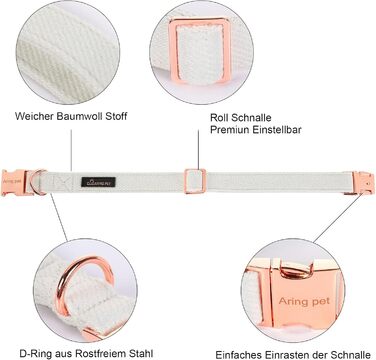 Яскравий різдвяний нашийник для собак Aring Pet, бавовняний нашийник з бантом, милий дизайн, подарунок з металевою застібкою для великих собак (S, білий)