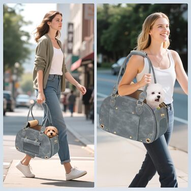 Сумка-переноска для собак та котів PetsHome, преміум-якість, сіра, водонепроникна, складна, 38 x 20 x 25 см