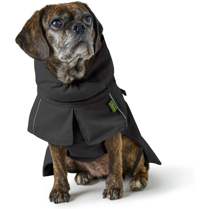 Теплий водовідштовхуючий теплий зимовий накид для собак HUNTER NORDBY, чорний, для маленьких собак, з відбиваючими елементами, машинне прання, розмір 44