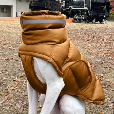 Зимовий одяг для собак: тепла куртка та жилет, захист від вітру, жовтий колір. Підходить для великих собак.