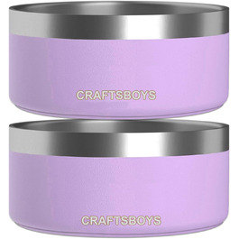 Миска для собак Craftsboys з нержавіючої сталі, подвійні стінки, нековзке гумове дно, для малих, середніх і великих собак, 2 шт, 907,2 г, фіолетова