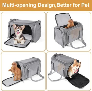 Складана переносна сумка-бокс для собак та котів VSSHE, 15 кг, сіра