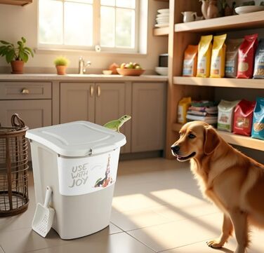 Контейнер для корму Rotho Archie 38л з кришкою, пластик PP, BPA-free, багатоколірний, бежевий