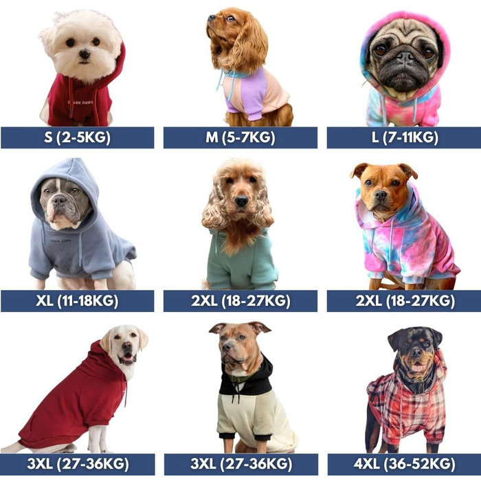 Світшот для собак Spark Paws з капюшоном, розмір XL (11-18 кг), преміум-якість, м'який велюр, заспокійливе флісове підкладка, підходить для всіх порід, 90s Retro Sky Dye