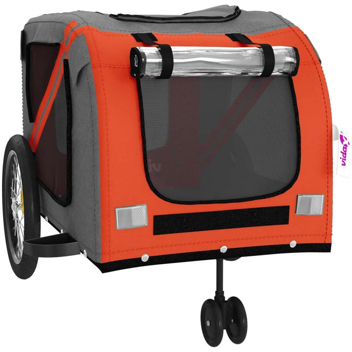 Причіп для велосипеда для собак та котів Оксфорд, оранжевий та сірий