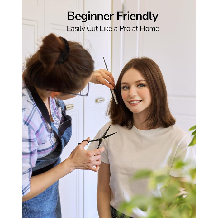 Професійний набір для стрижки волосся ULG: 2 ножиці (16,5 см), розріджувач, гребінець, затискачі, кейс. Підходить для чоловіків, жінок, дітей.