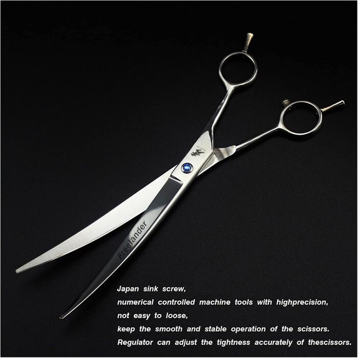 Набір професійних інструментів для грумінгу домашніх тварин RWRAPS 8 дюймів: ножиці, гребінець, прямі та зігнуті ножиці для собак, витончення кісток