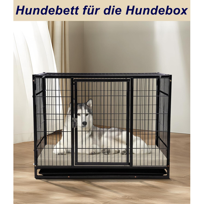 М'яке ортопедичне ліжко для собак середніх порід, коричневе, з антиковзким покриттям, з штучної шкіри, миється, розмір 83 x 55 x 7 см