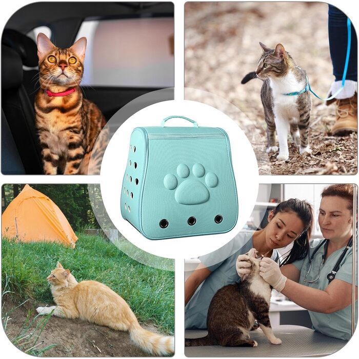 Транспортер для кошенят та цуценят: легка, дихаюча переноска для котів та собак, блакитна